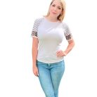 T-Shirt de Dama Manga 3/4 Animal Print y Rayas - A031