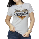 Franela Corazon Animal Print Savage Love