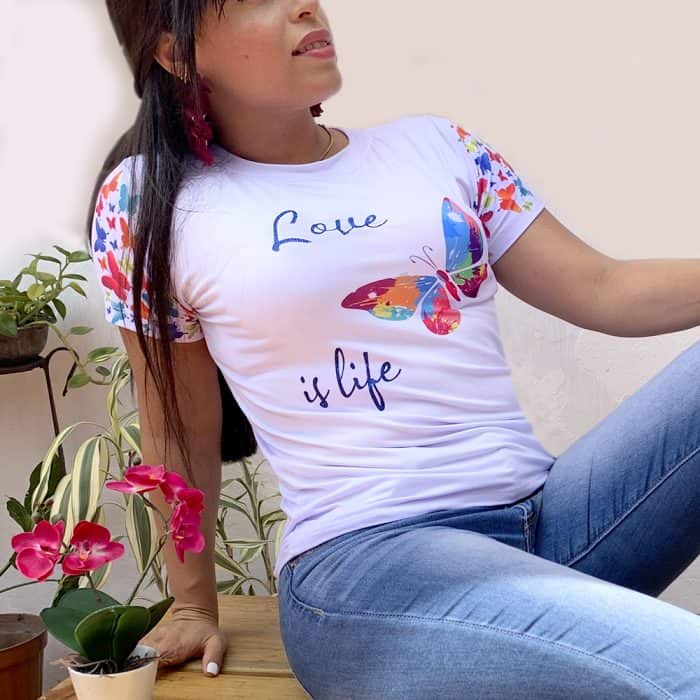 T-Shirt Mariposas Love is Life
