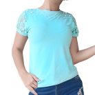 Blusa Con Perlas y Manga Blonda - E02