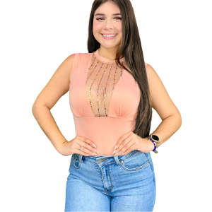 Blusa de Vestir Elegante Roma Brillo Sleeveless