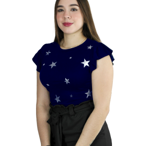 Blusa Estrellas Glitter Manga Olanes