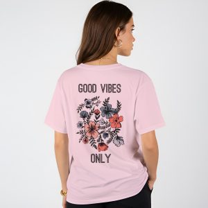 T-Shirt Oversized Good Vibes Only - Happy