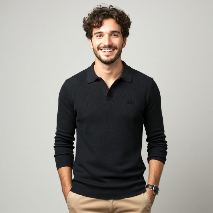 1-1 Suerter Rib Acanalado Verdi (SR0692) - Negro