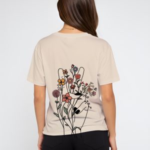 T-Shirt Oversized Stay Hopeful - Flowers Hand